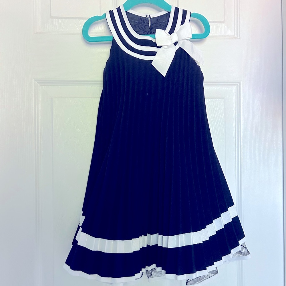 EUC Bonnie Jean Black and White Striped Dress